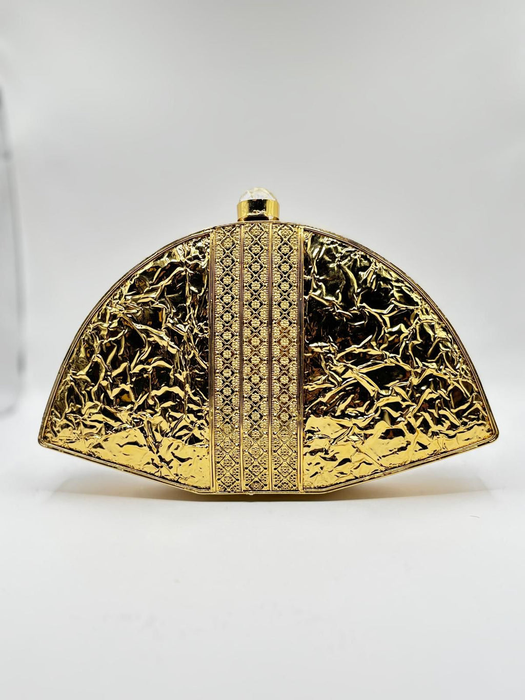 The Mother of Pearl Fan Brass Clutch